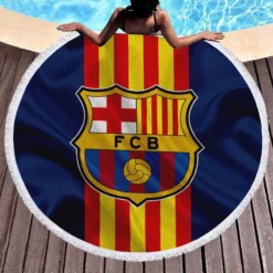 FC Barcelona Copa del Rey League Football Club Round Beach Towel 1