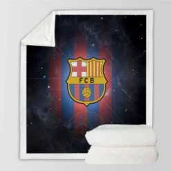 FC Barcelona Energetic Football Club Sherpa Fleece Blanket
