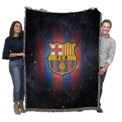 FC Barcelona Energetic Football Club Woven Blanket