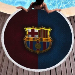 FC Barcelona Excellent Spanish Football Club Round Beach Towel 1