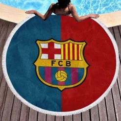 FC Barcelona Exciting Football Club Round Beach Towel 1