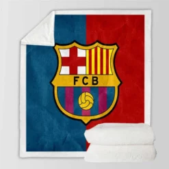 FC Barcelona Exciting Football Club Sherpa Fleece Blanket
