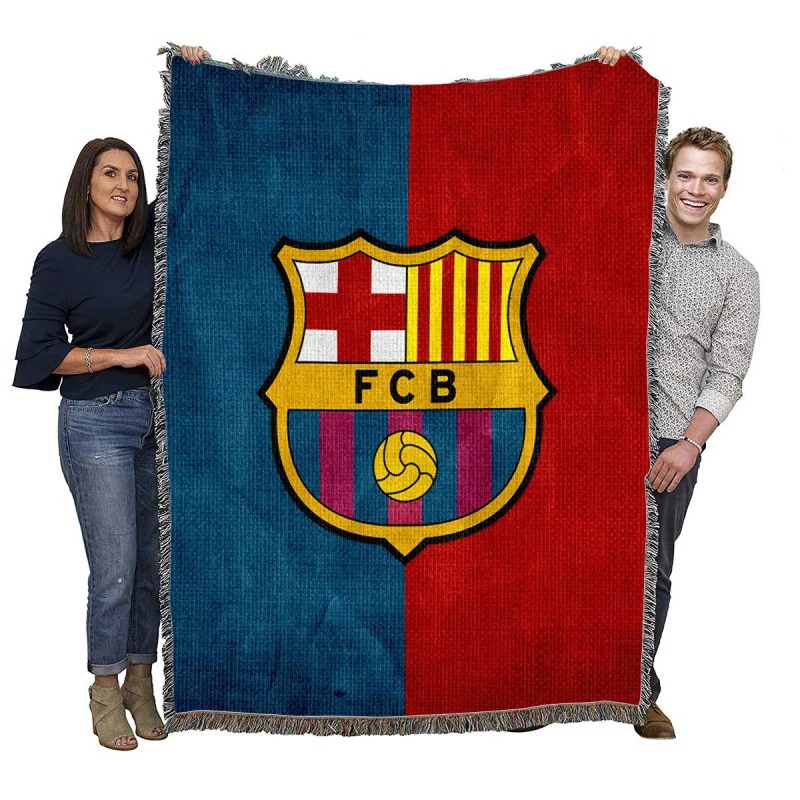 FC Barcelona Exciting Football Club Woven Blanket