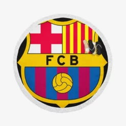 FC Barcelona Famous Football Club Round Beach Towel