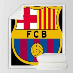 FC Barcelona Famous Football Club Sherpa Fleece Blanket