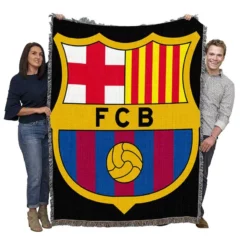 FC Barcelona Famous Football Club Woven Blanket
