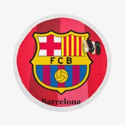 FC Barcelona Football Team Logo Round Beach Towel