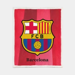 FC Barcelona Football Team Logo Sherpa Fleece Blanket 1