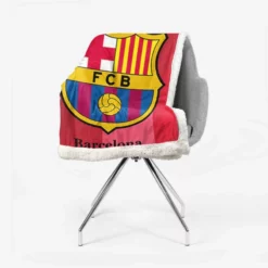 FC Barcelona Football Team Logo Sherpa Fleece Blanket 2