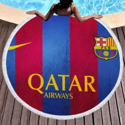 FC Barcelona International Football Club Round Beach Towel 1