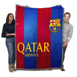 FC Barcelona International Football Club Woven Blanket