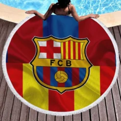 FC Barcelona La Liga Football Club Round Beach Towel 1