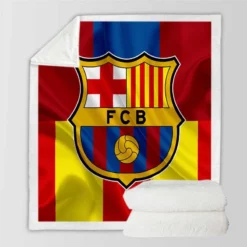 FC Barcelona La Liga Football Club Sherpa Fleece Blanket