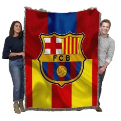 FC Barcelona La Liga Football Club Woven Blanket