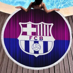 FC Barcelona Popular Football Club Round Beach Towel 1