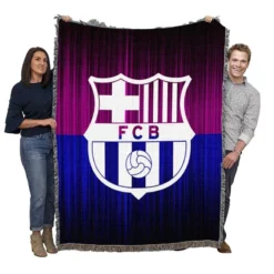 FC Barcelona Popular Football Club Woven Blanket