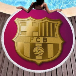 FC Barcelona Popular Spanish Football Team Round Beach Towel 1