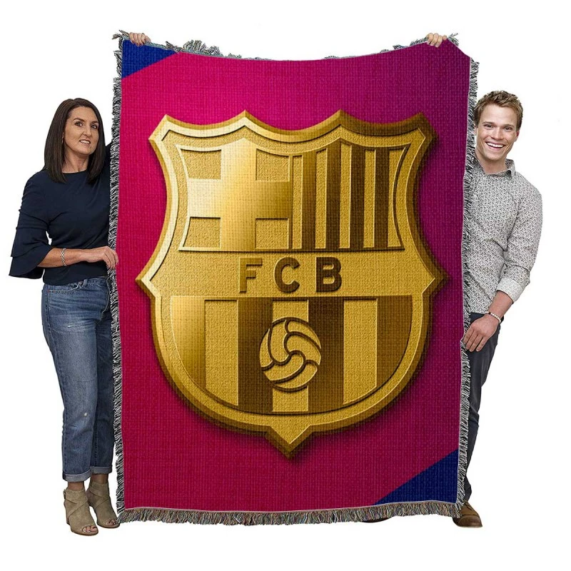 FC Barcelona Popular Spanish Football Team Woven Blanket