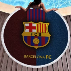 FC Barcelona Professional Spanish Football Club Round Beach Towel 1