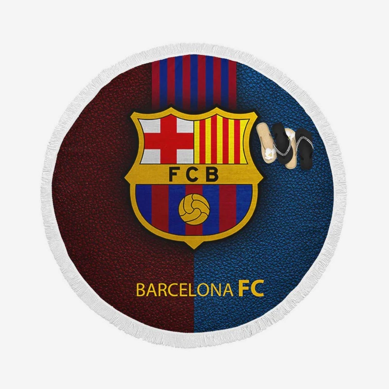 FC Barcelona Professional Spanish Football Club Round Beach Towel