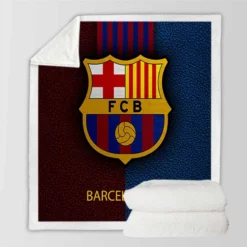 FC Barcelona Professional Spanish Football Club Sherpa Fleece Blanket