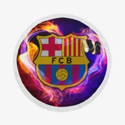 FC Barcelona Soccer Club Round Beach Towel