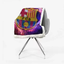 FC Barcelona Soccer Club Sherpa Fleece Blanket 2