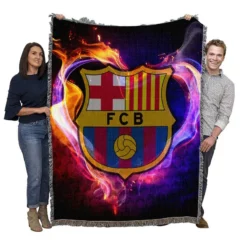 FC Barcelona Soccer Club Woven Blanket