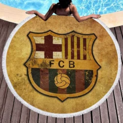 FC Barcelona Spanish Football Club Round Beach Towel 1