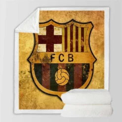 FC Barcelona Spanish Football Club Sherpa Fleece Blanket