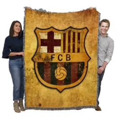 FC Barcelona Spanish Football Club Woven Blanket