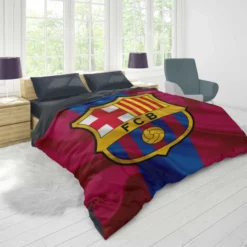 FC Barcelona Striped Design Football Logo Duvet Cover 1