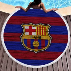 FC Barcelona Strongest Spanish Football Team Round Beach Towel 1