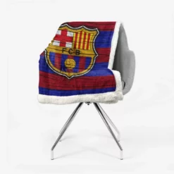 FC Barcelona Strongest Spanish Football Team Sherpa Fleece Blanket 2