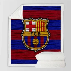 FC Barcelona Strongest Spanish Football Team Sherpa Fleece Blanket