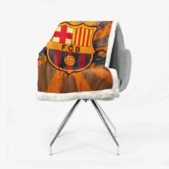 FC Barcelona Super Copa de Espana winning Team Sherpa Fleece Blanket 2