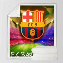 FC Barcelona Top Ranked Football Club Sherpa Fleece Blanket