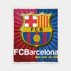 FC Barcelona largest social media following Team Sherpa Fleece Blanket 1