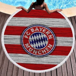 FC Bayern Munich Football Club Logo Round Beach Towel 1