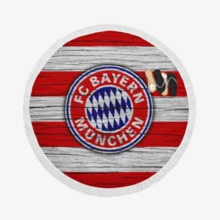 FC Bayern Munich Football Club Logo Round Beach Towel