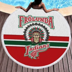 FHC Golden  Frolunda Indians NHL Hockey Round Beach Towel 1