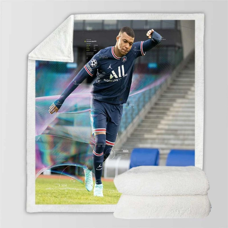 FIFA 22 Kylian Mbappe PSG Game Sherpa Fleece Blanket