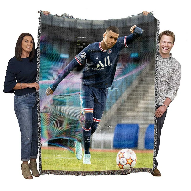 FIFA 22 Kylian Mbappe PSG Game Woven Blanket