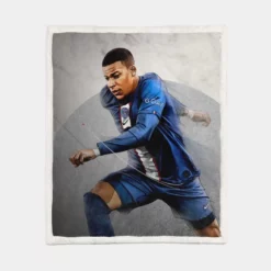 FIFA 23 Kylian Mbappe PSG Football Sherpa Fleece Blanket 1