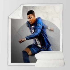 FIFA 23 Kylian Mbappe PSG Football Sherpa Fleece Blanket