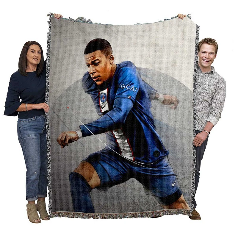 FIFA 23 Kylian Mbappe PSG Football Woven Blanket