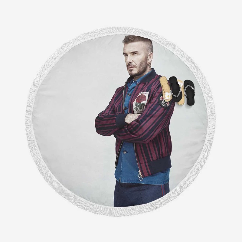 FIFA World Cup Player David Beckham Round Beach Towel