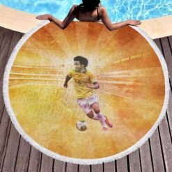 FIFPro World XI Football Player Marcelo Vieira Round Beach Towel 1