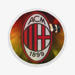 Famous Football Club in Italy AC Milan Round Beach Towel