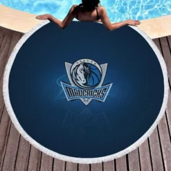 Famous NBA Basketball Team Dallas Mavericks Round Beach Towel 1